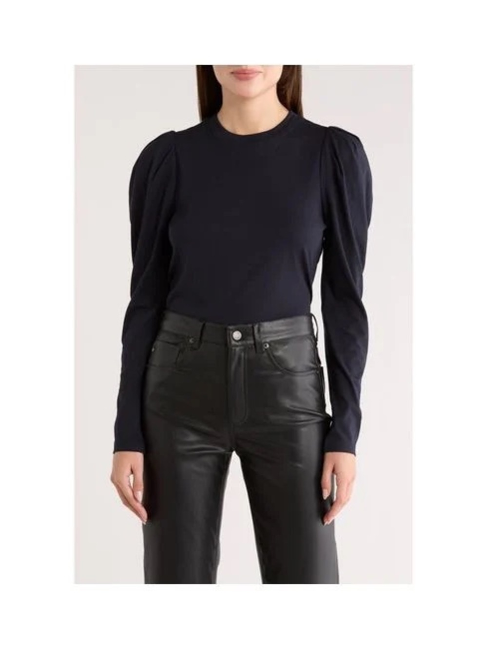 Frame Black Puff-Sleeve Long Sleeve Top size S